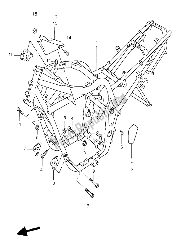 All parts for the Frame of the Suzuki GSF 600 NS Bandit 1998