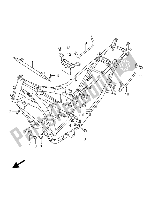 Tutte le parti per il Telaio del Suzuki GSX 750F 2006