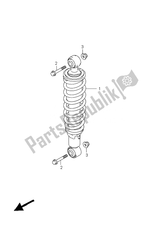 All parts for the Rear Shock Absorber of the Suzuki LT A 450 XZ Kingquad 4X4 2010