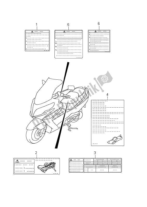Todas las partes para Etiqueta (an400za E51) de Suzuki Burgman AN 400 AZA 2011