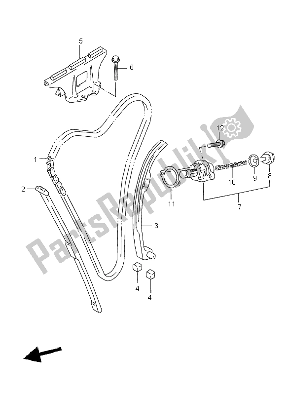 All parts for the Cam Chain of the Suzuki GSX 750 1999
