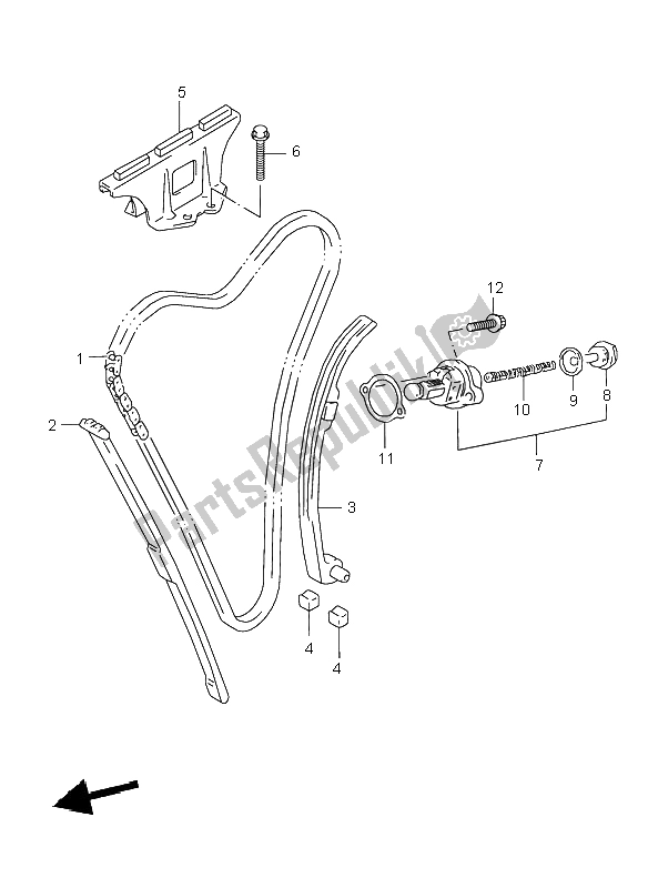 All parts for the Cam Chain of the Suzuki GSX 750 1999