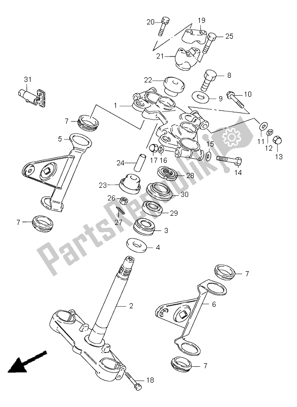 Tutte le parti per il Gambo Dello Sterzo del Suzuki GN 250E 1999
