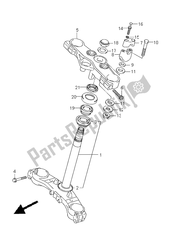 Tutte le parti per il Gambo Dello Sterzo (gsx650f E21) del Suzuki GSX 650 FA 2011