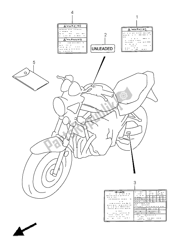 All parts for the Label of the Suzuki GSF 1200 Nssa Bandit 1997