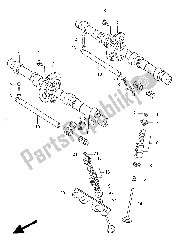 Toutes les pièces pour le Arbre à Cames Et Soupape du Suzuki GSF 1200 NS Bandit 2003