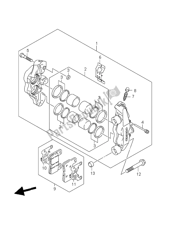 Toutes les pièces pour le étrier Avant du Suzuki GSX R 600 2006