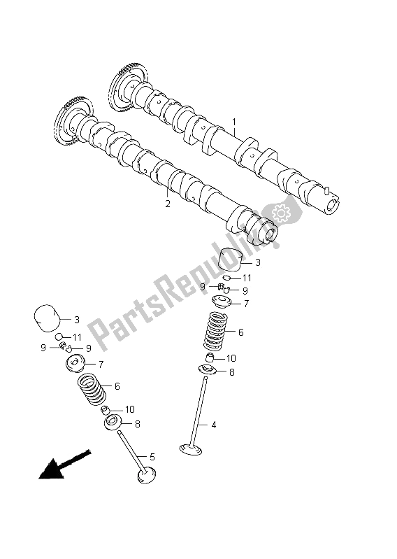 Tutte le parti per il Albero A Camme E Valvola del Suzuki GSX R 1000 2011