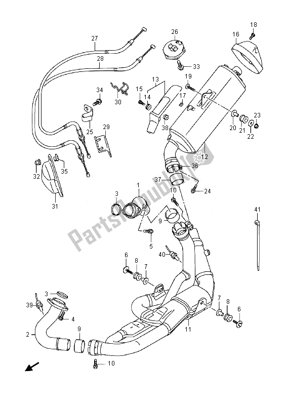 All parts for the Muffler of the Suzuki DL 1000A V Strom 2014