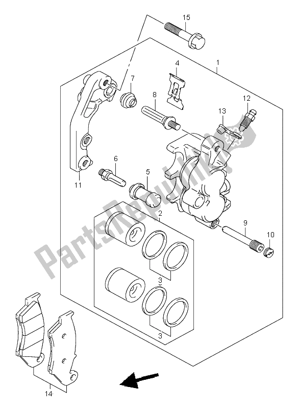 Tutte le parti per il Pinza Anteriore del Suzuki RM 125 2003