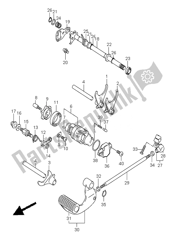 All parts for the Gear Shifting of the Suzuki VL 250 Intruder 2007