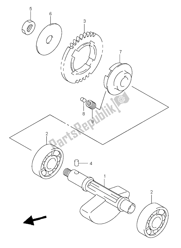 All parts for the Crank Balancer of the Suzuki DR Z 400S 2001