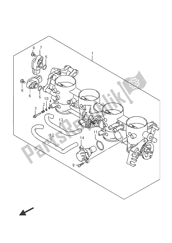 All parts for the Throttle Body of the Suzuki GSR 750A 2016