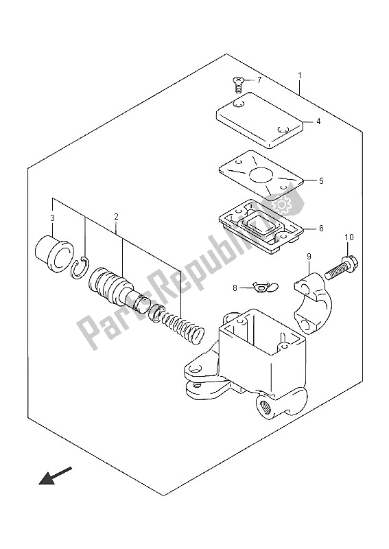 All parts for the Front Master Cylinder (an400a) of the Suzuki Burgman AN 400 ZZA 2016