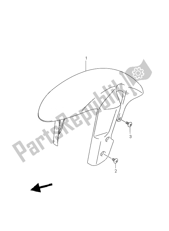 All parts for the Front Fender of the Suzuki GSX R 1000 2007