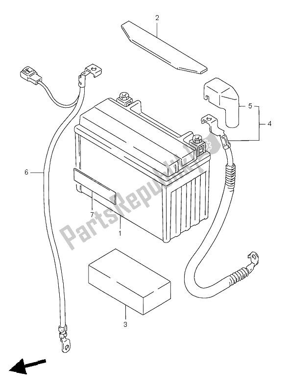 All parts for the Battery of the Suzuki GSF 600N Bandit 1996