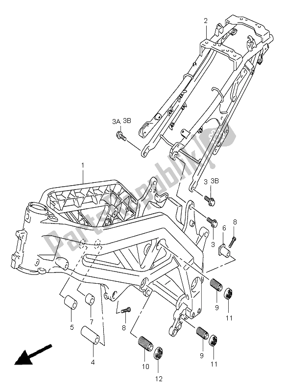 Toutes les pièces pour le Cadre du Suzuki SV 1000 NS 2003