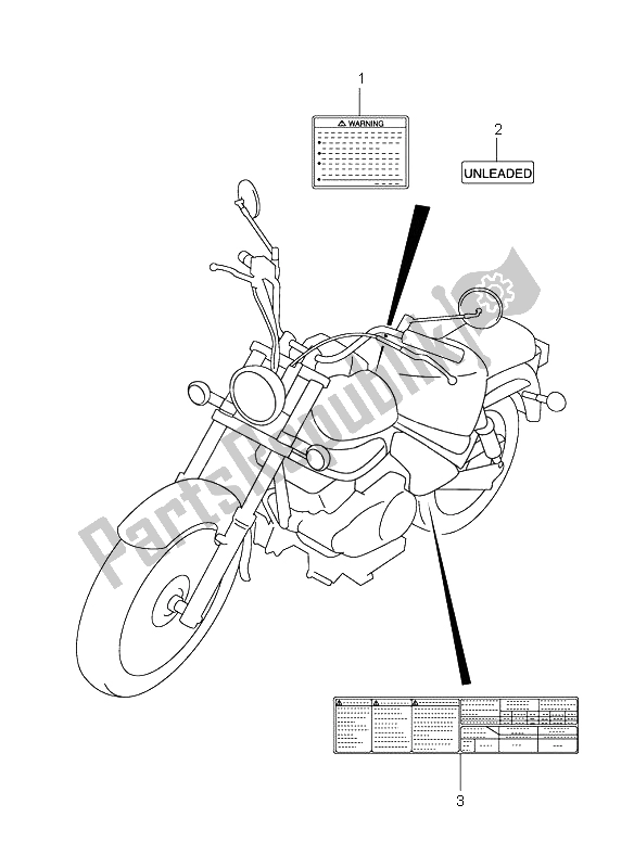 Todas as partes de Rótulo do Suzuki VL 250 Intruder 2003