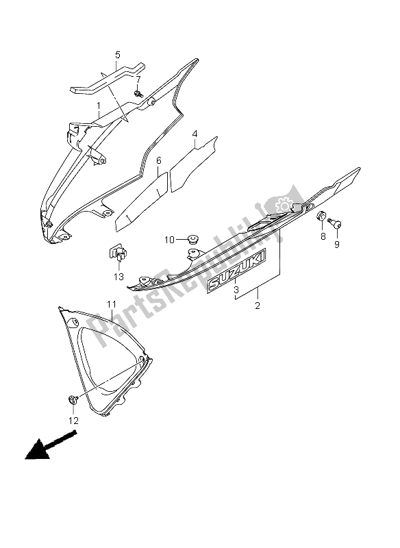 All parts for the Under Cowling of the Suzuki GSX R 750 2009