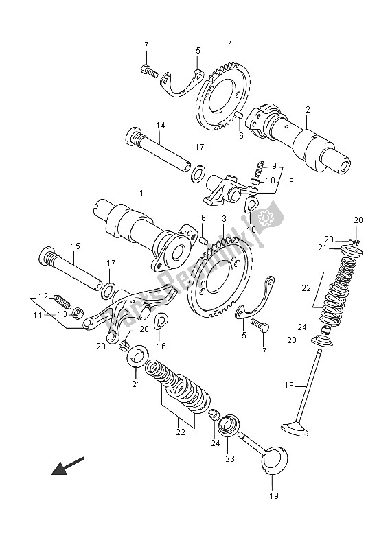 All parts for the Camshaft & Valve of the Suzuki VZ 800 Intruder 2016