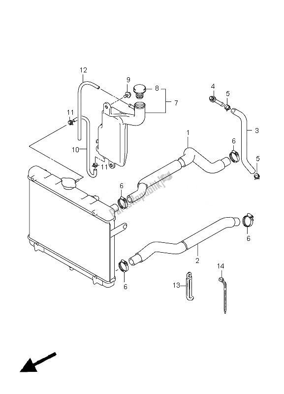 Toutes les pièces pour le Tuyau De Radiateur du Suzuki LT A 450 XZ Kingquad 4X4 2010