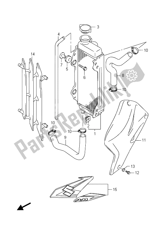 Alle onderdelen voor de Radiator van de Suzuki RM 85 SW LW 2015