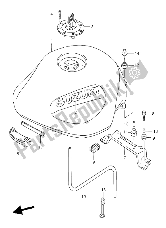 Todas as partes de Tanque De Combustível do Suzuki GSF 600N Bandit 1997