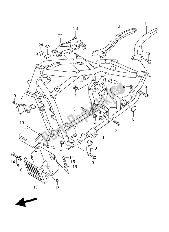 Alle onderdelen voor de Kader van de Suzuki VL 1500 Intruder LC 2000