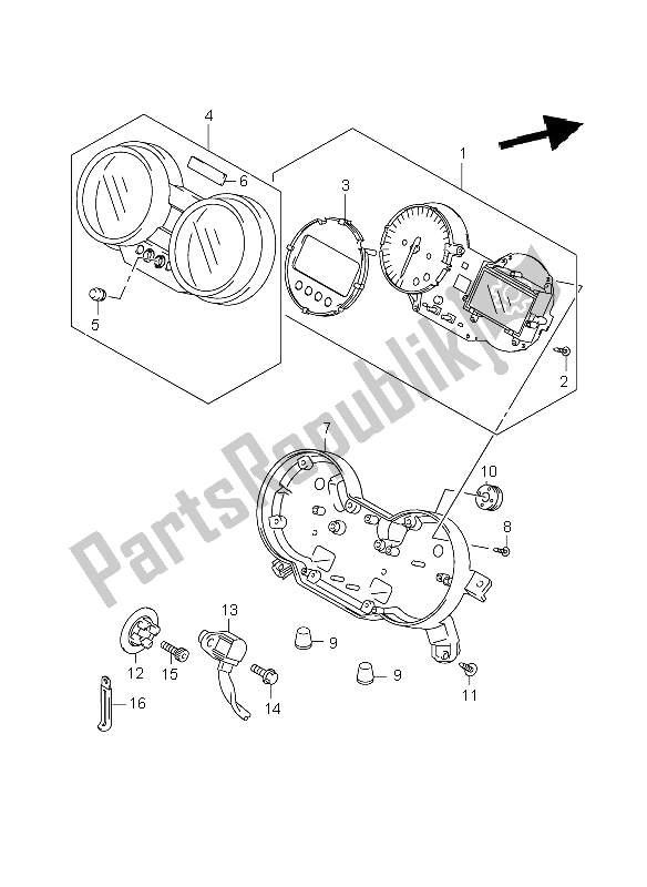 Tutte le parti per il Tachimetro (gsf1250sa-saz) del Suzuki GSF 1250 Nassa Bandit 2009