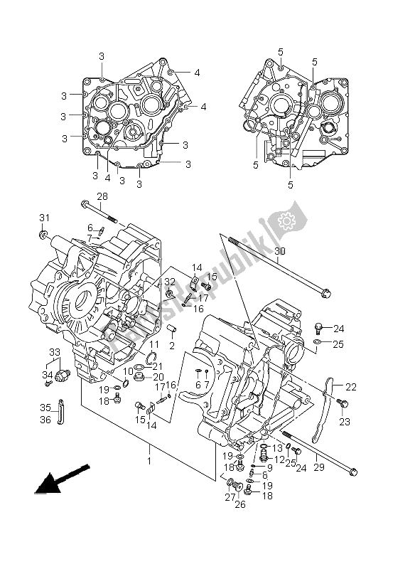 All parts for the Crankcase of the Suzuki DL 650A V Strom 2012
