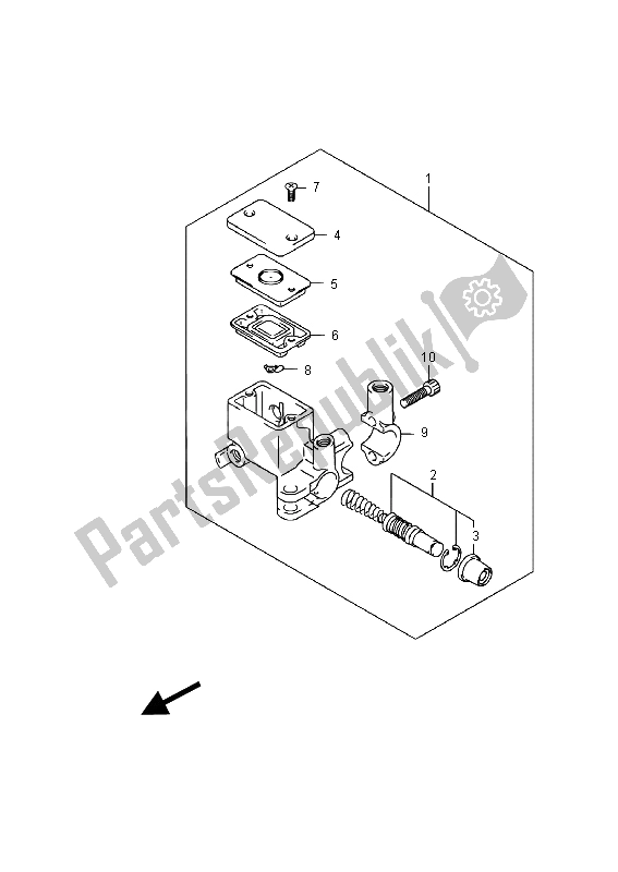 All parts for the Rear Master Cylinder of the Suzuki UH 200A Burgman 2015