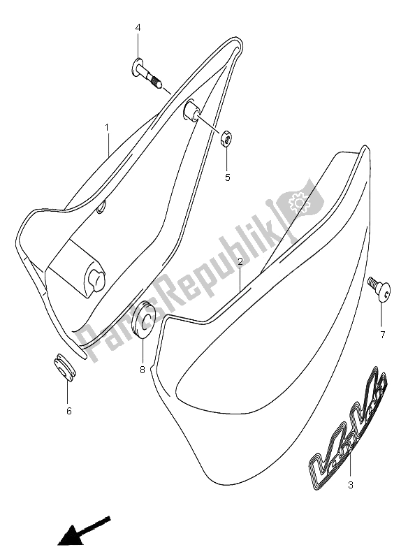 All parts for the Frame Cover of the Suzuki RV 125 Vanvan 2005