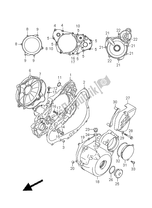 Alle onderdelen voor de Carter Deksel van de Suzuki DR Z 400 SM 2006