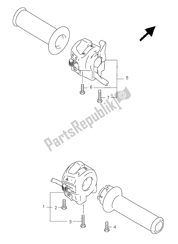 Tutte le parti per il Interruttore Maniglia (gsf1200-z) del Suzuki GSF 1200 NSZ Bandit 2004