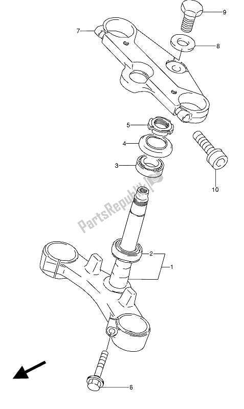 Tutte le parti per il Gambo Dello Sterzo del Suzuki GSX 600 FUU2 1994