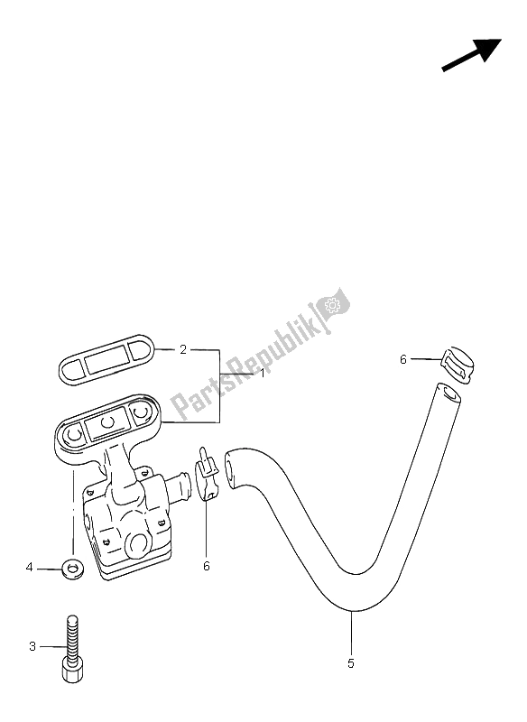 All parts for the Fuel Cock of the Suzuki GSX R 750 1997