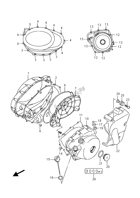 Tutte le parti per il Coperchio Del Carter del Suzuki VL 1500T Intruder 2015