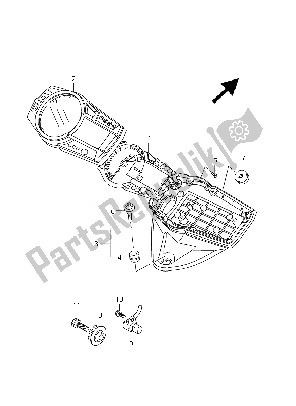 All parts for the Speedometer of the Suzuki GSX R 1000Z 2010