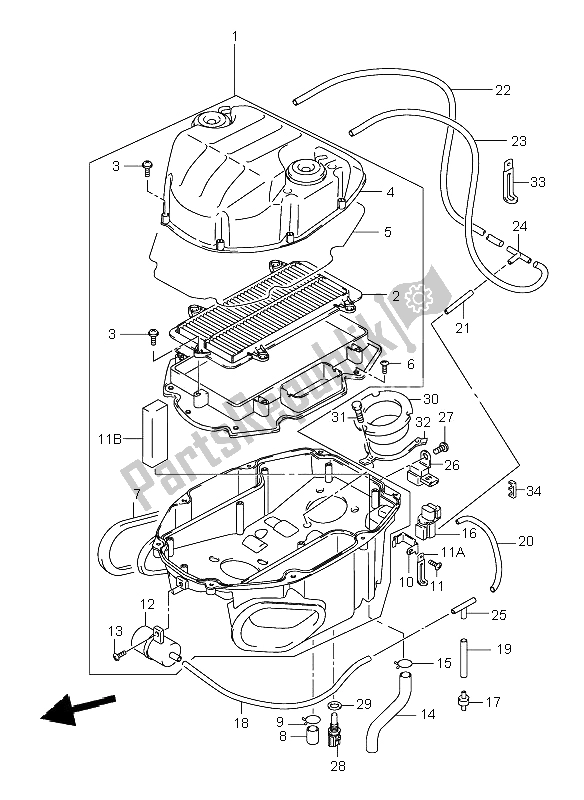 Todas las partes para Filtro De Aire de Suzuki TL 1000R 2000