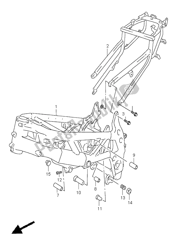 All parts for the Frame of the Suzuki TL 1000S 1997