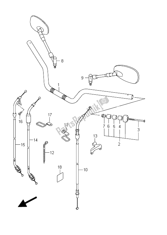 All parts for the Handlebar (sfv650ua E21) of the Suzuki SFV 650A Gladius 2011