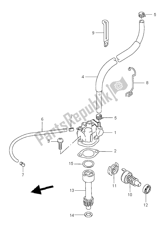 All parts for the Oil Pump of the Suzuki LT 80 Quadsport 2004