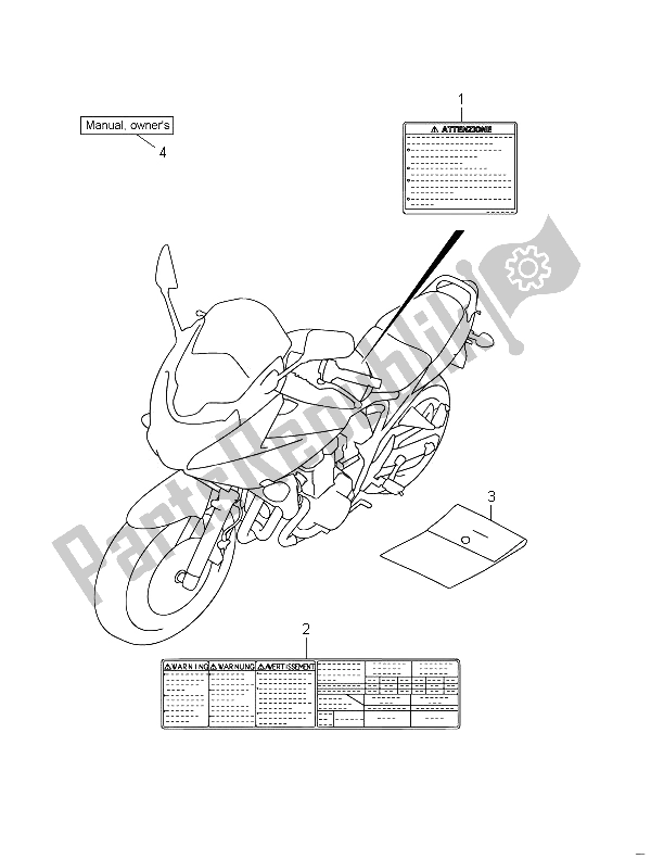 Tutte le parti per il Etichetta (gsf650a) del Suzuki GSF 650 Sasa Bandit 2011