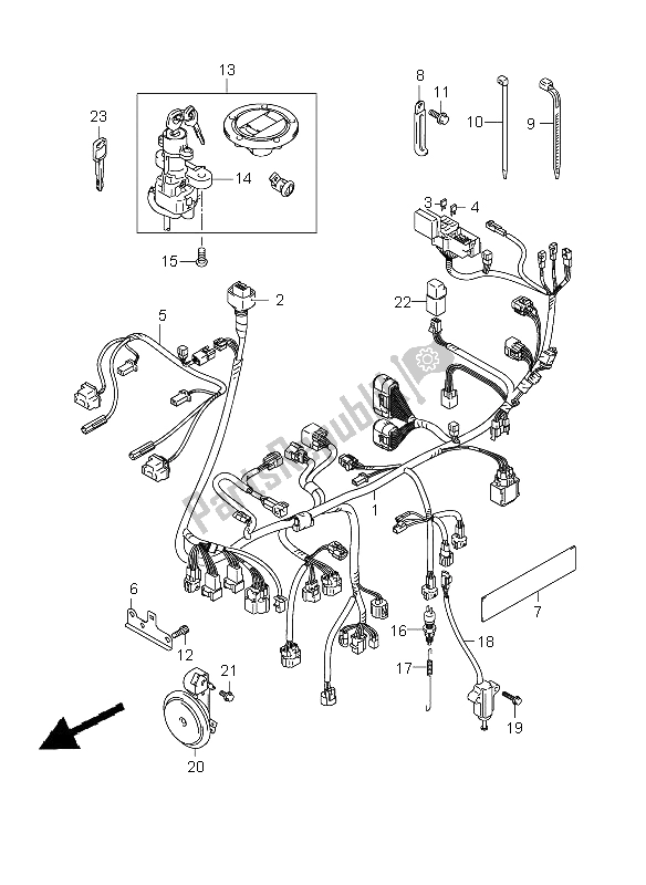 All parts for the Wiring Harness (sv650s-su) of the Suzuki SV 650 Nsnasa 2009