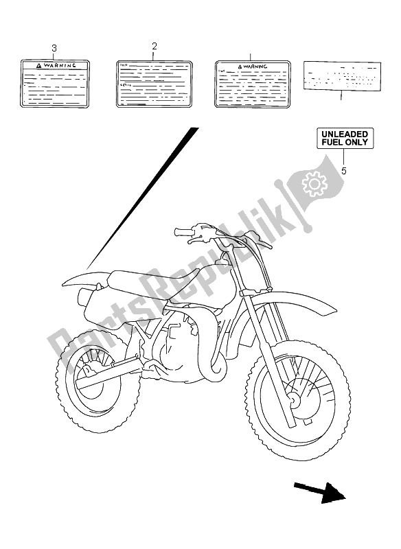 All parts for the Label of the Suzuki RM 80 2001