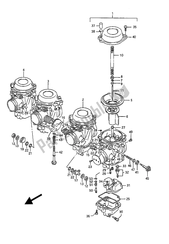 Toutes les pièces pour le Carburateur du Suzuki GSX 1100G 1991