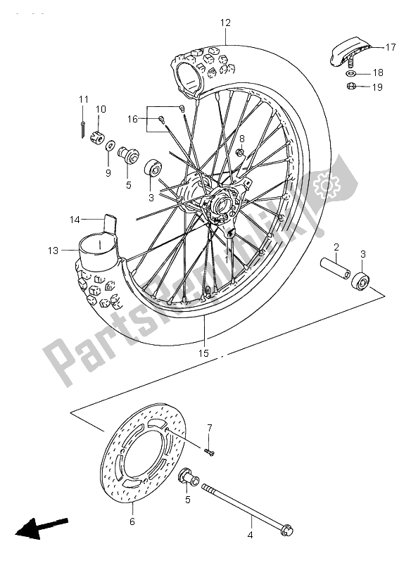 Todas las partes para Rueda Delantera de Suzuki RM 80 2000