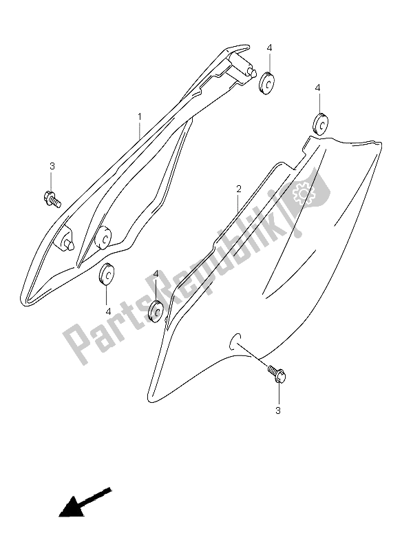 Todas as partes de Tampa Da Moldura do Suzuki DR Z 125 SW LW 2004