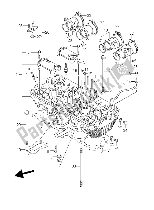 Tutte le parti per il Testata del Suzuki GSX 1400 2006