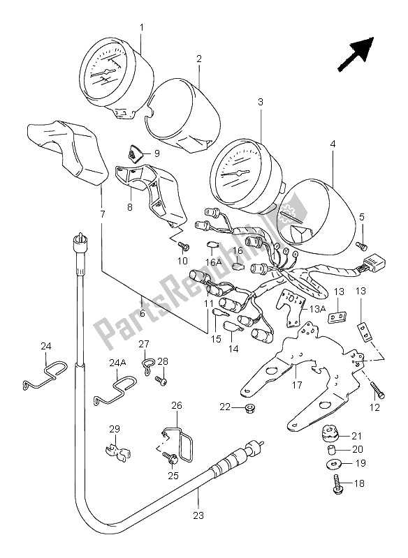 Tutte le parti per il Tachimetro del Suzuki GSF 600 NS Bandit 1999